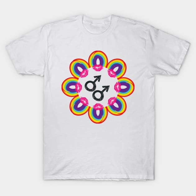 Gay pride male mandala T-Shirt by burenkaUA